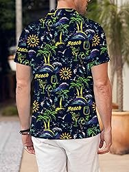 LuckLemocor Neon Shirt for Men Tropical Shirts