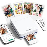 Nelko PP01 Photo Printer, 2x3 Portable Photo Printer, Mini Printer, White | Instant Color Inkjet Printer for Smartphone, Sticky-Back Photos, Bluetooth Compatible with iOS &amp; Android, AI App Editing