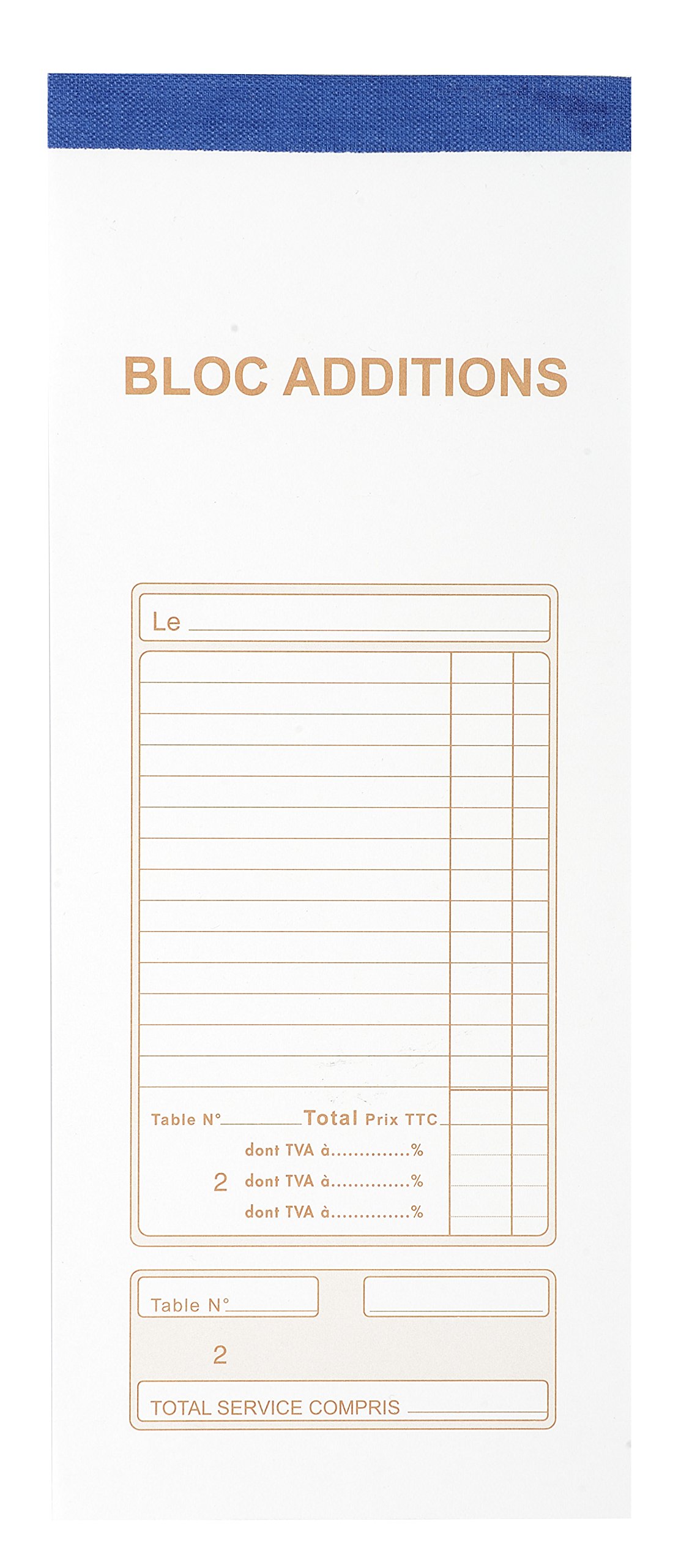 Exacompta - Ref. 13482E - 1 Addition Pad 50 carbonless sheets numbered in duplicate - Format 9.1 x 22.5 cm -