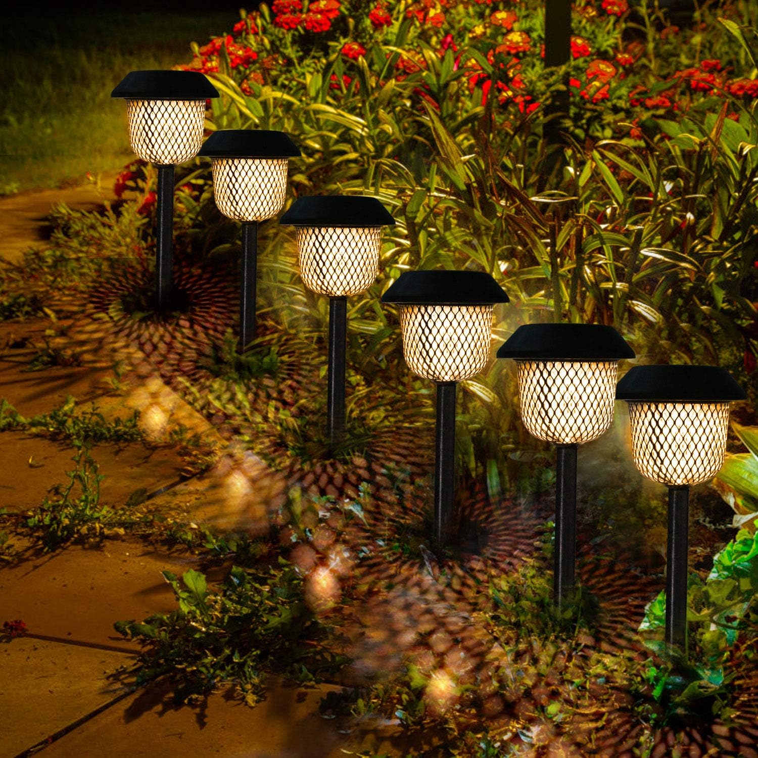 Solar Garden Lights GolWof 6 Pack LED Solar Powered Light Outdoor