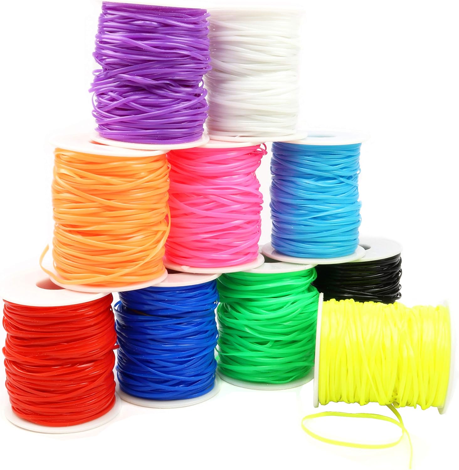Amazon Com Plastic Lacing Cord Lanyard String For Kids And Adults In Assorted Colors 10 Rolls Gimp String For Crafts Jewelry Making Bracelets Keychains 100 Yards
