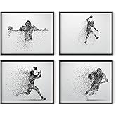 Summit Designs Football Wall Art - Posters - Room Decor, Sports Wall Decor - Poster, Themed Bedroom - Set Of 4 (8x10) Unframed Prints