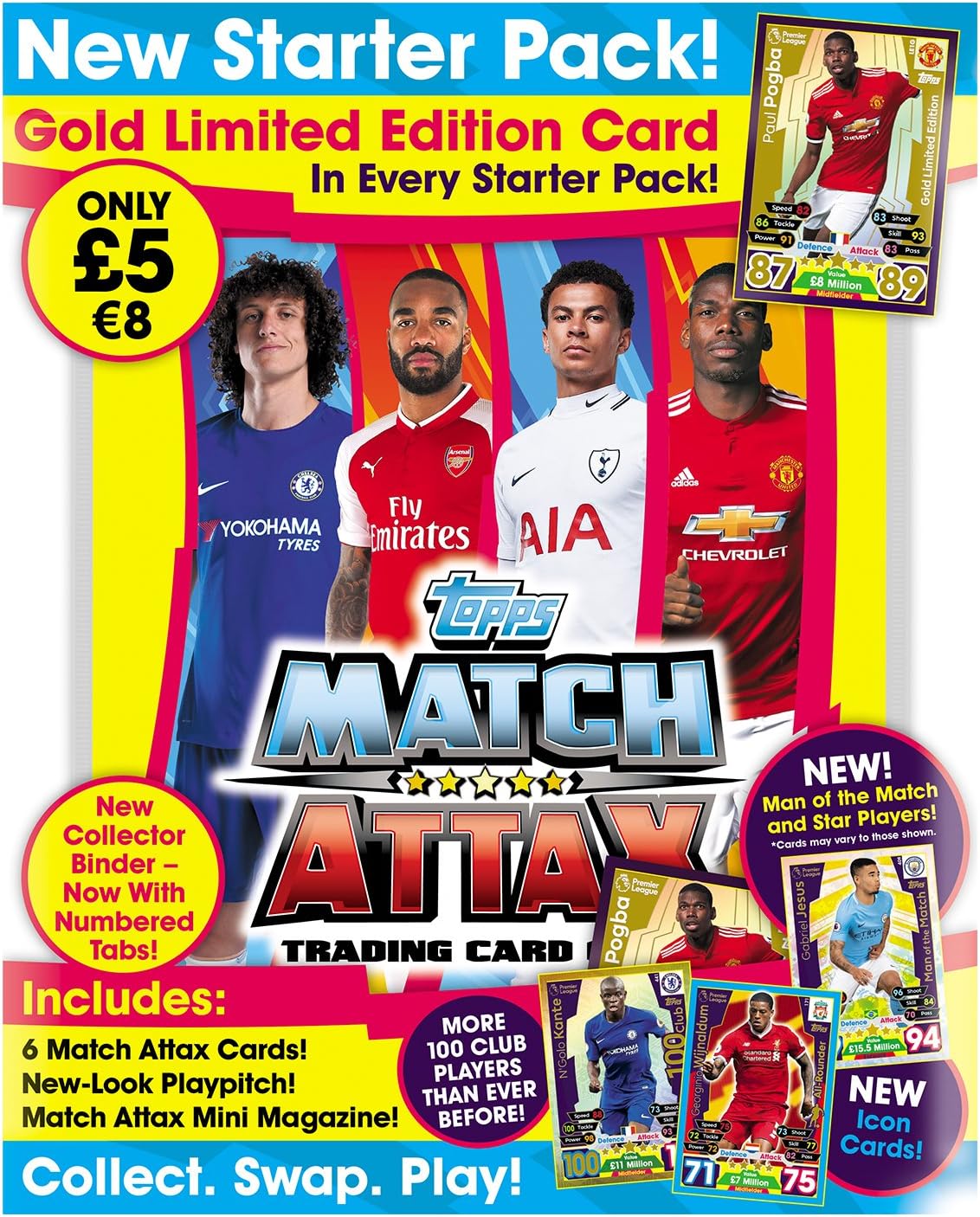 Match Attax Jeu de Cartes à Collectionner EPL 2017/18 (français Non