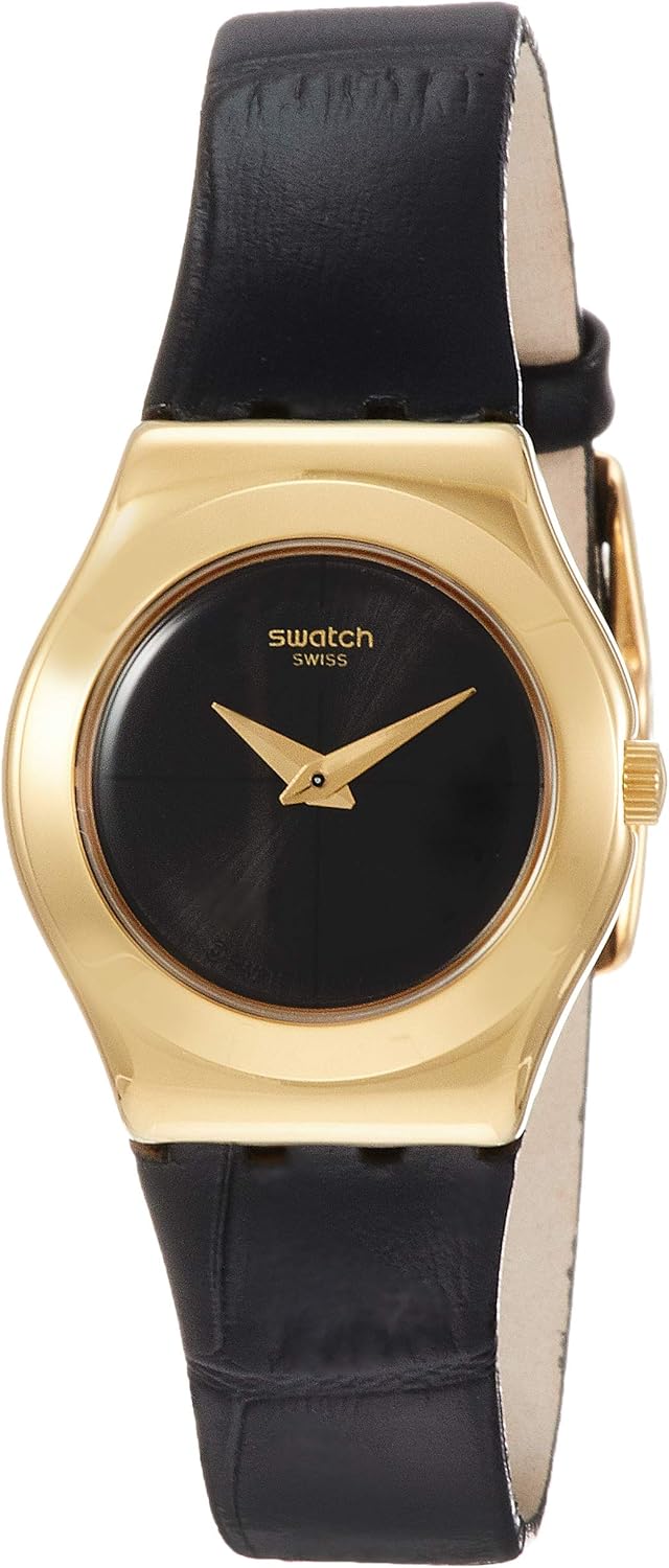 Swatch Reloj Analógico para Mujer de Cuarzo con Correa en Cuero YSG156