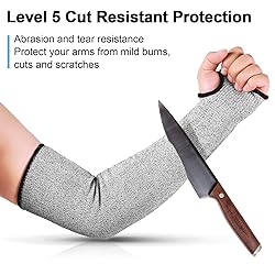 JaGely 4 Pairs Level 5 Cut Resistant Sleeves with