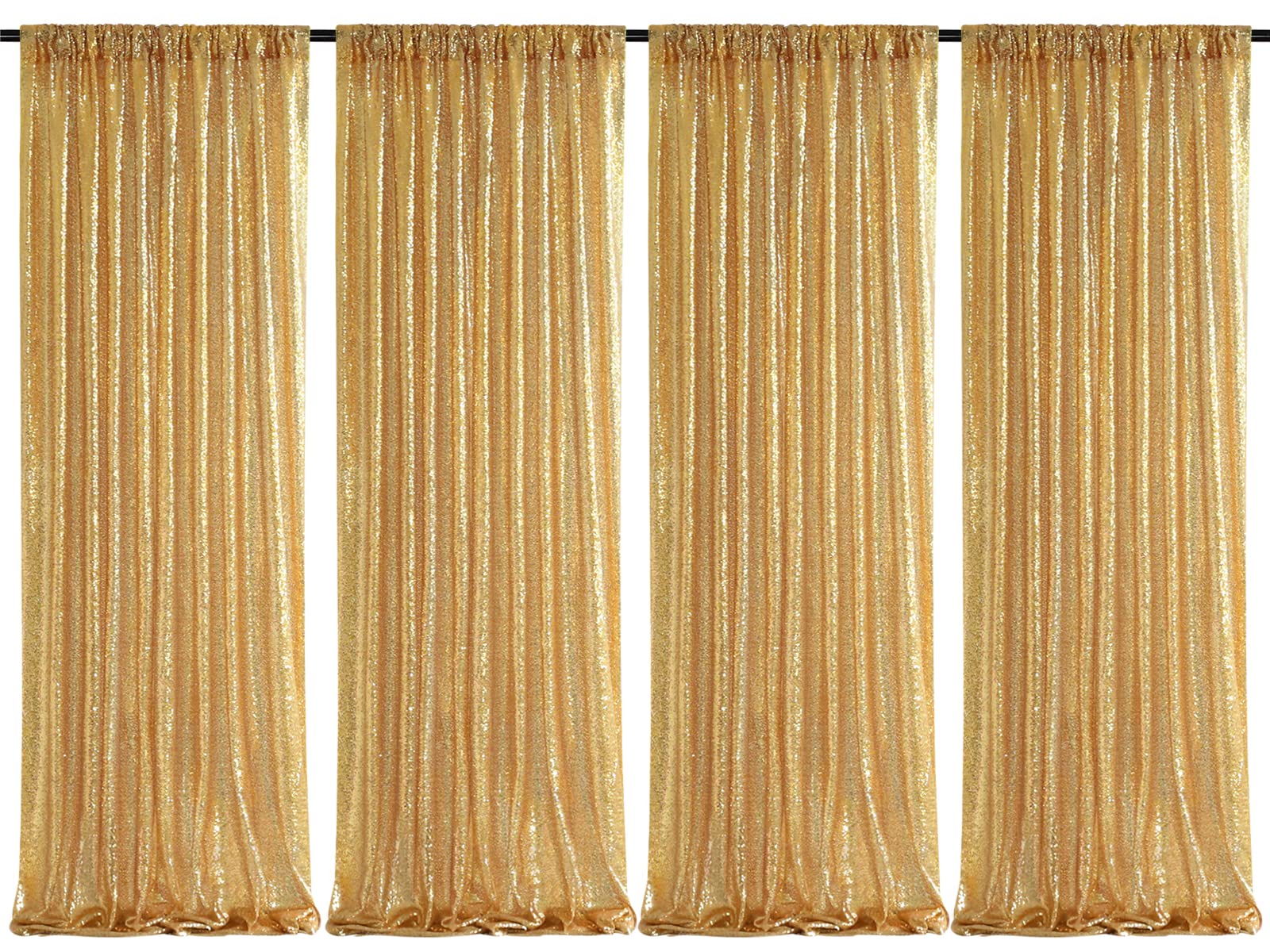 Sequin Backdrop Curtain 4 Panels 2ftx8ft Wedding Ceremony Background Backdrop Glitter Shimmer Fabric Gold Backdrop Drapes