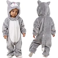 Fun Costumes Disfraz de mapache para niños pequeños, mono de visón suave con cola rellena - 2T - Gris