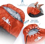 SAIL 3 Season Sleeping Bag Kids & Adults Extra Wide 220cm Orange view 3