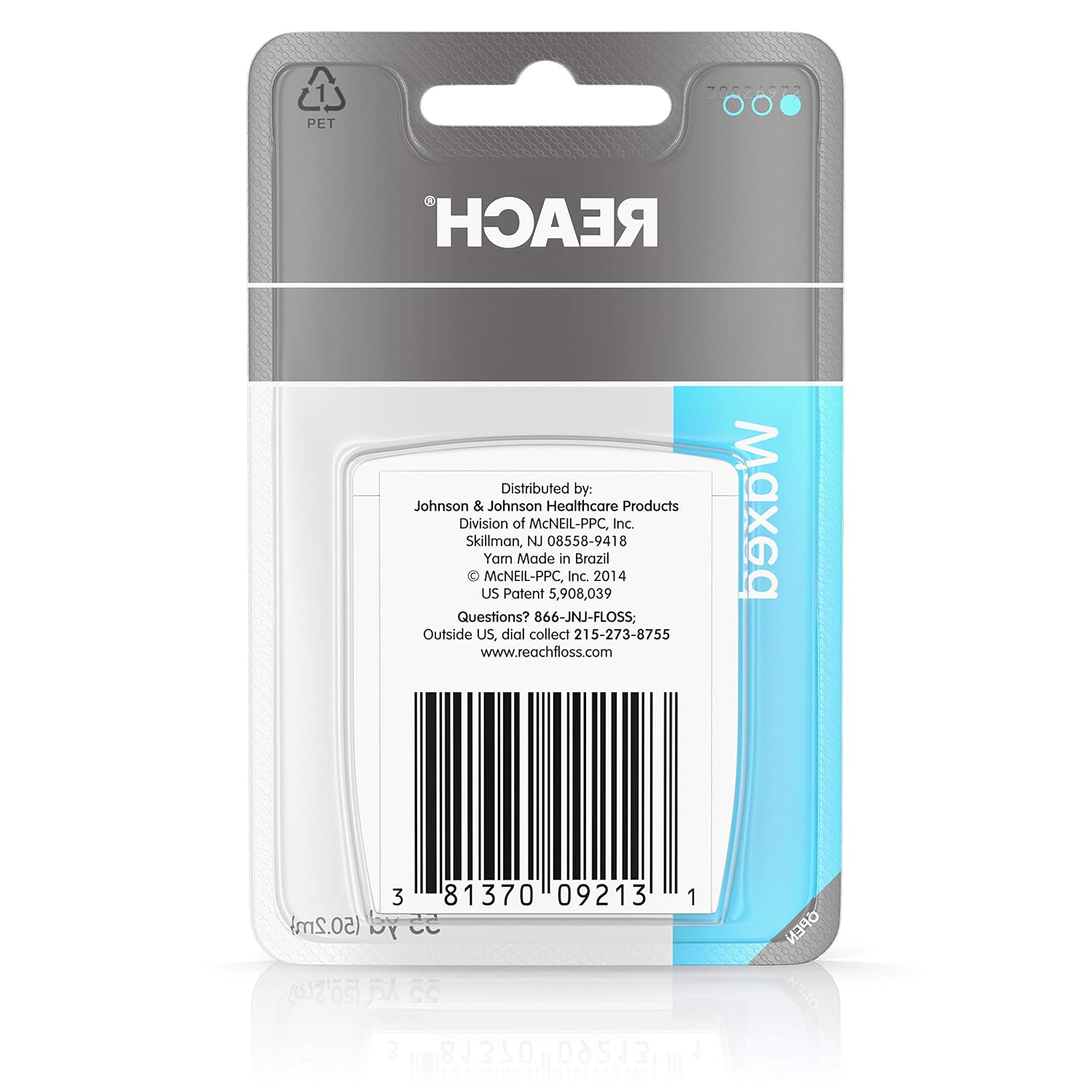 REACH Unflavored Waxed Dental Floss, 55 yds (Pack of 3) : Beauty