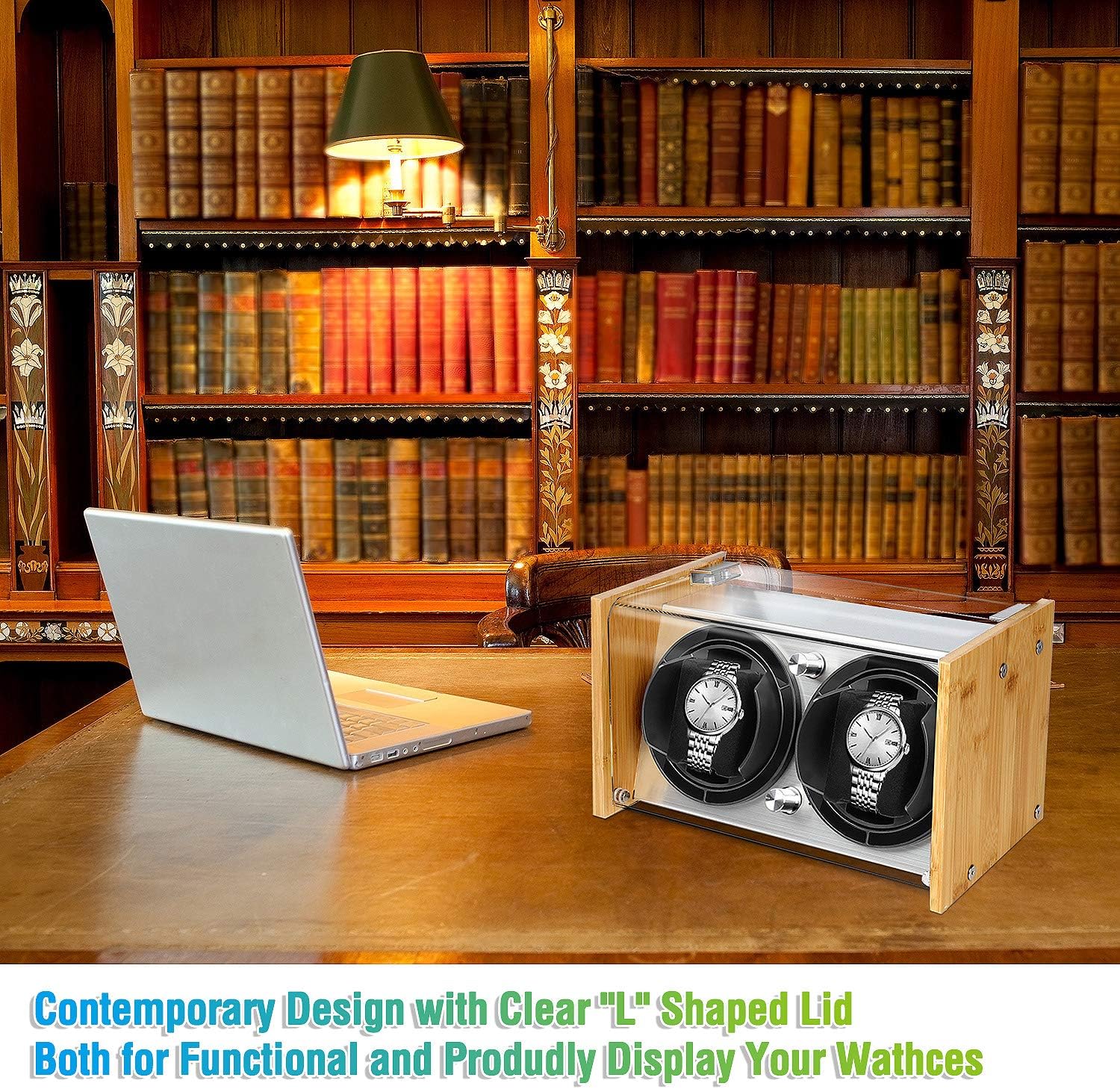 Bamboo Watch Winder for 2 Large to Small Automatic Watches by Watch Winder Smith: WATCH WINDER SMITH: Home Improvement