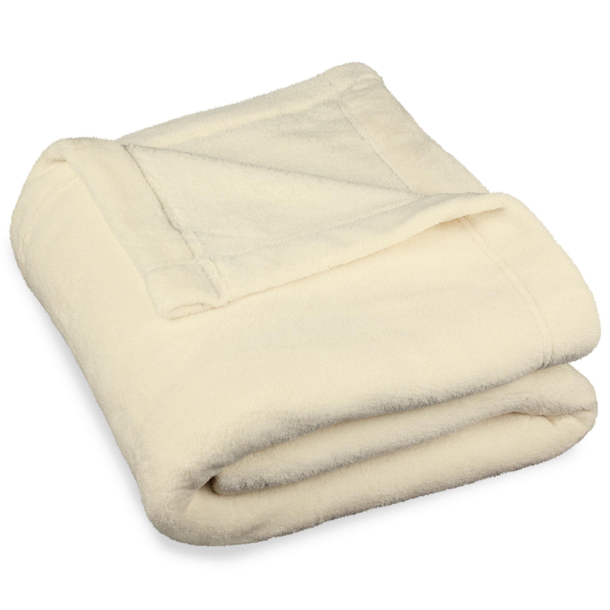 CelinaTex Montreal cuddly blanket microfibre blanket Coral fleece 150 x 200 cm cream white