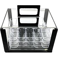 Yuanhe 600 Chip Clear Acrylic Poker Chip Carrier-Includes 6 Chip Racks