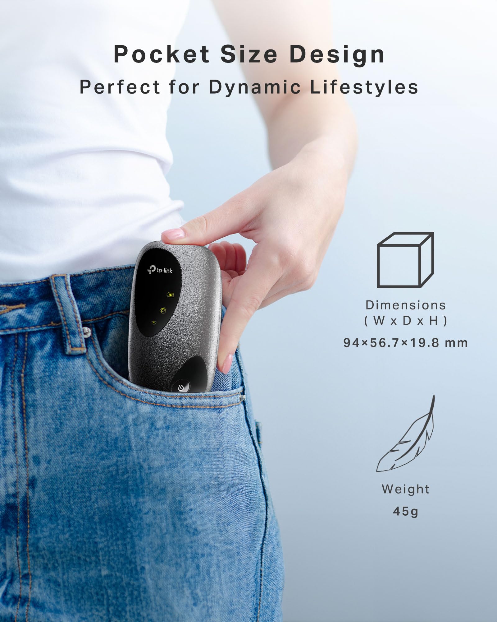 Tp-Link M7000 4G Mifi Size Comparison Showing Compact Portable Design