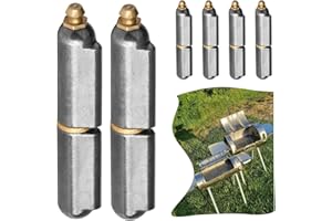 Yotapik 6 Pack 5−4/8"×7/8" Barrel Hinges Weld On Heavy Duty Metal Gate with Grease Zerk, Carbon Steel Commercial Weldable Bullet Hinges Easy DIY for BBQ Smoker Steel Gates Swing Safety Door Trailer