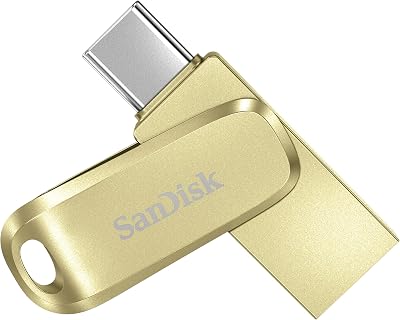 SanDisk 256GB Ultra Dual Drive Luxe USB C & A Flash Memory Stick 400MB/s Gold