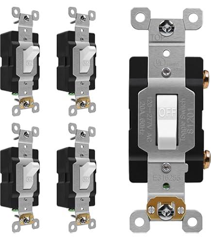 Leviton 1223-2IL Interruttore A Levetta A 3 Vie - 20A, 120/277 Volt, Extra Resistente, Autoterra, Cablaggio Posteriore E Laterale, Colore Avorio