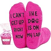 Dog Mom Dad Gifts, Cozy Non-Slip Fuzzy Socks for Dog Lovers, Funny Christmas Birthday Gifts for Women Men