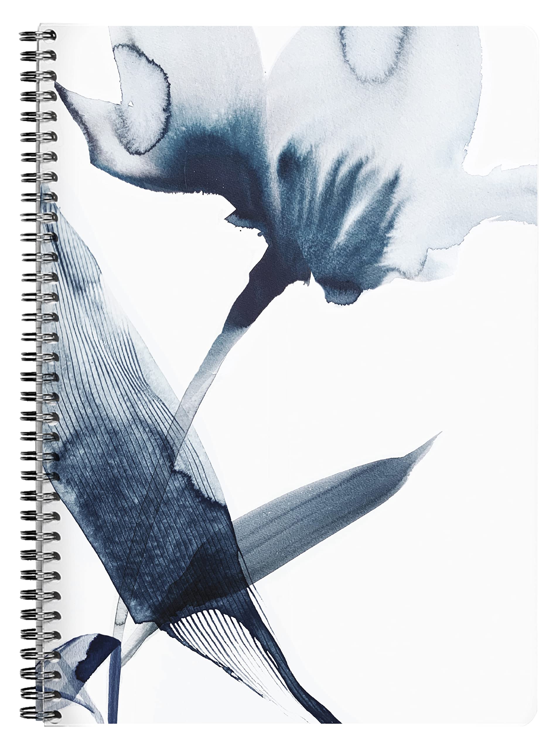 Clairefontaine 115929C - Blue Floral Spiral Notebook - A4 21x29,7cm 148 Lined Pages Margin White Paper 90g - Inkebana Collection - 2 visuals, random delivery