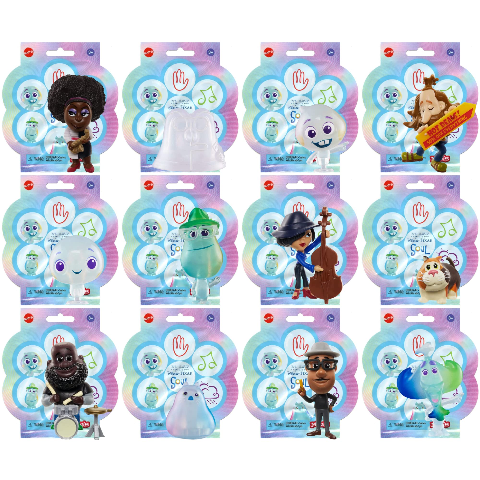 Disney Soul Party Favour Identified Blind Bag Mini Figures GNT55-12 Characters to Collect - Set of all 12 Characters