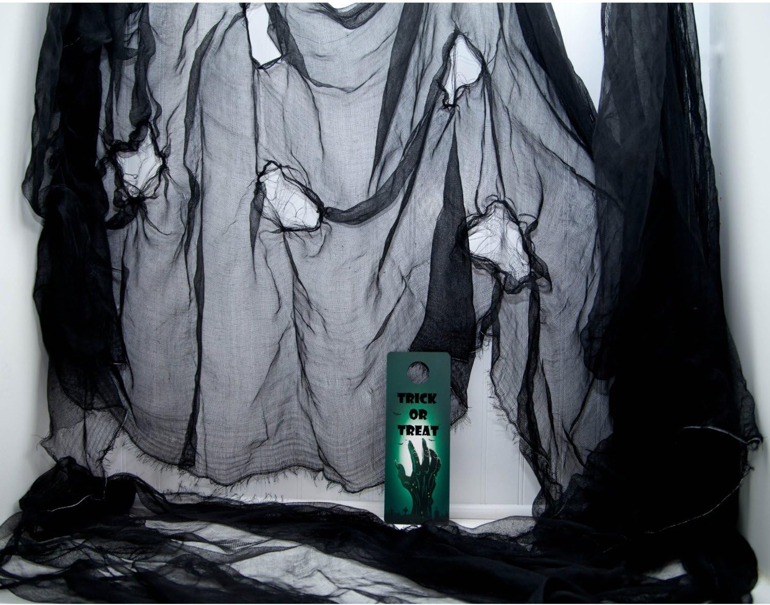 Wreath Hangers - Giant Halloween Creepy Cloth Size 36 Inches x 200 Inches and Decorative Door Hanger