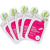 Sweet Chef Beet + Vitamin A Fresh Pressed Sheet Mask - Beet Extract Moisturizing Face Mask for Soft Smooth Skin + Pore Minimizing Antioxidant Vitamin A for Aging & Glowing Skin (Sheet Mask Pack of 5)