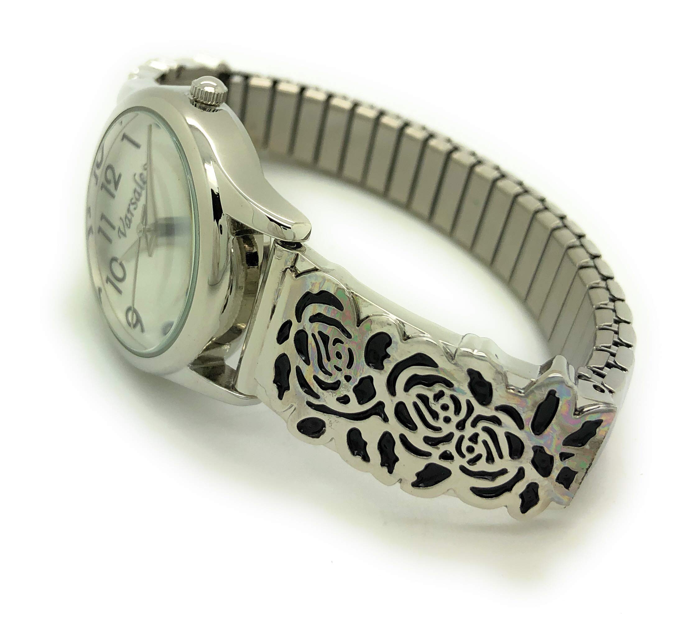 Ladies Elegant Floral Flower Stretch Elastic Band Fashion Watch Varsales