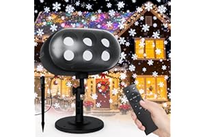 NACATIN Snowfall LED Projector Lights - 2025 Upgrade Christmas Snowflake Projector Lights Outdoor, Christmas Snow Light with 