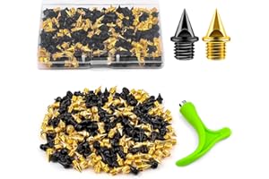 FATLBSEV 1/4 Inch Track Spikes, 220pcs Stainless Steel Track and Cross Country Spikes Golf Shoe Spikes with Spike Wrench, Replacement Spikes for Sprint Sports Short Running Track Shoes