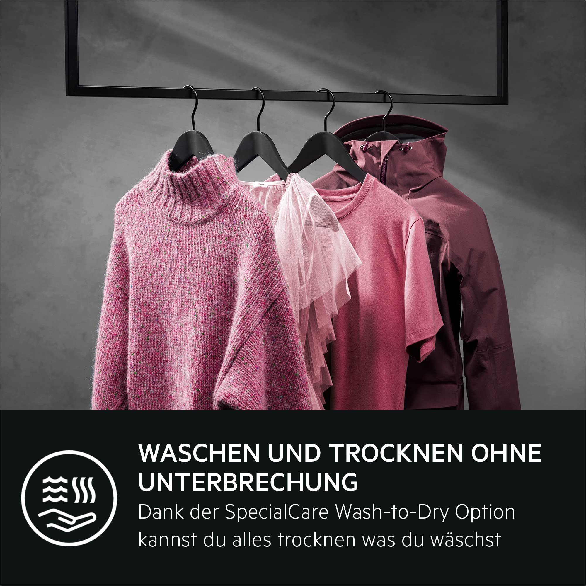 AEG Waschtrockner, 8 kg Waschen, 5 kg Trocknen, Serie 7000 ProSteam - Dampf-Programm–Weniger Bügeln & mehr Frische, EEKLD/A, NonStop 1kg-in-1h, Mengenautomatik, Inverter Motor, 1400 U/min, LWR7AMZ48WD 6