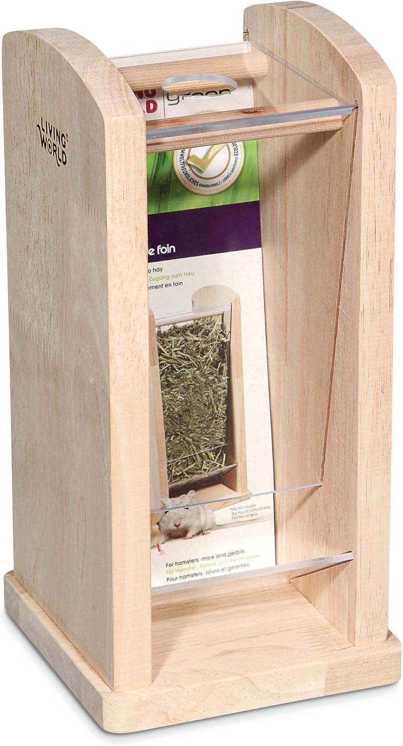 Living World Green Wood/Acrylic Hay Rack, Small, 13 x 13 x 26.5 cm, Wood,Green - Image 4