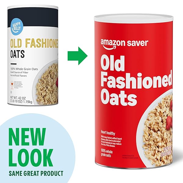 AMAZON SAVER, OLD FASHIONED OATS, 2.6 LB (PREVIOUSLY HAPPY BELLY, PACKAGING MAY VARY)