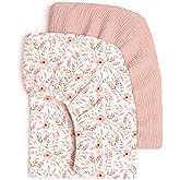 Lulumoon Crib Sheet Muslin for Baby: Soft Cotton Crib Sheets Fitted for Toddler Girl and Boy - Breathable Crib Mattress Sheet