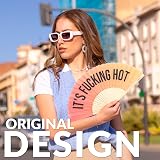 Fisura Original Folding Fan with Message — Eco Wood Handheld Fan Black/Red view 2