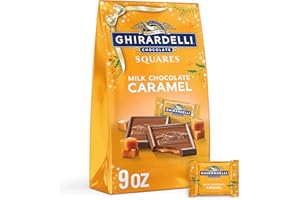 GHIRARDELLI Holiday Milk Chocolate Caramel SQUARES, 9 oz Bag Premium Individually Wrapped Holiday Chocolate Candy