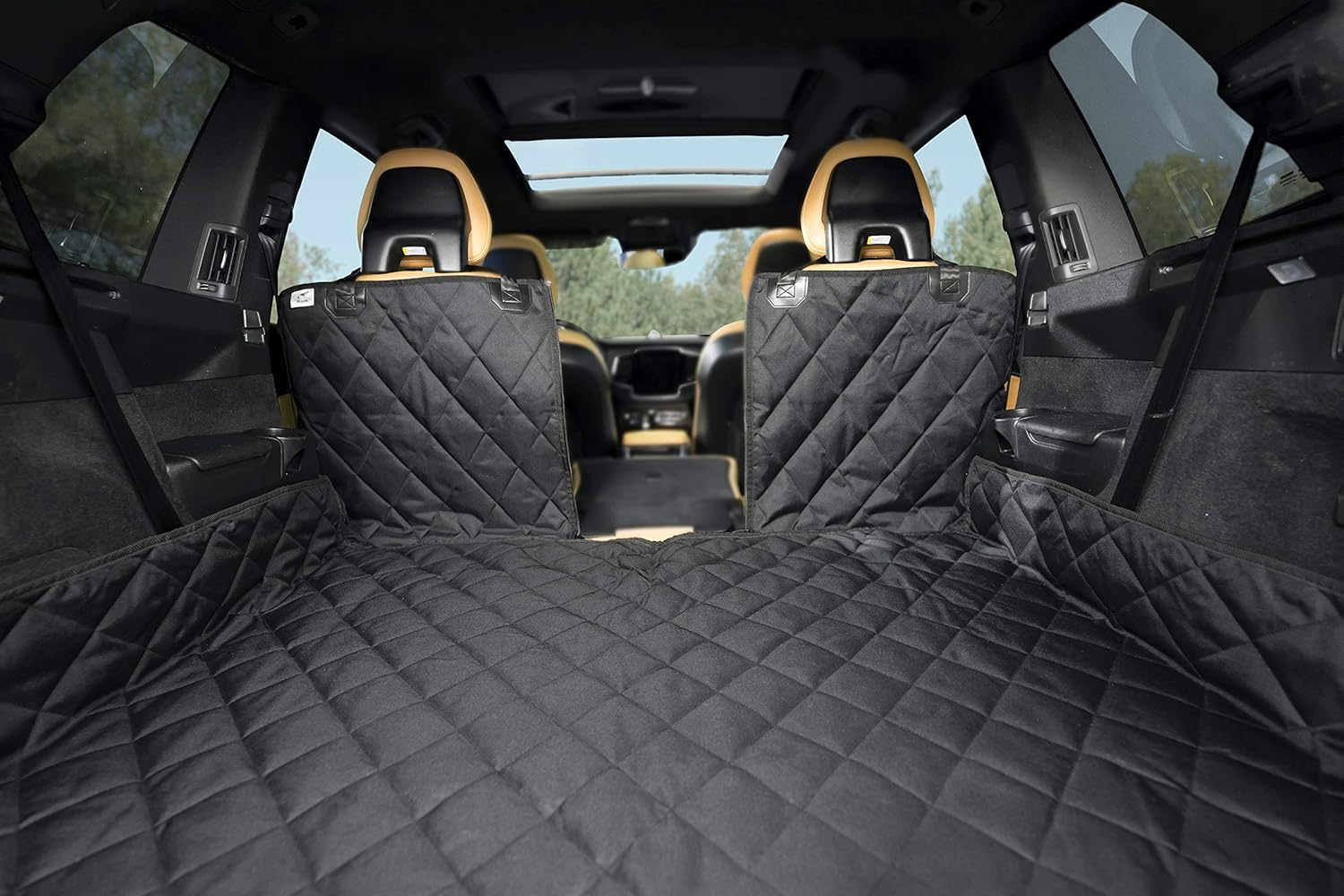 Plush Paws Waterproof Cargo Liner with Bumper and Side Panels, Large (Black) : Pet Supplies