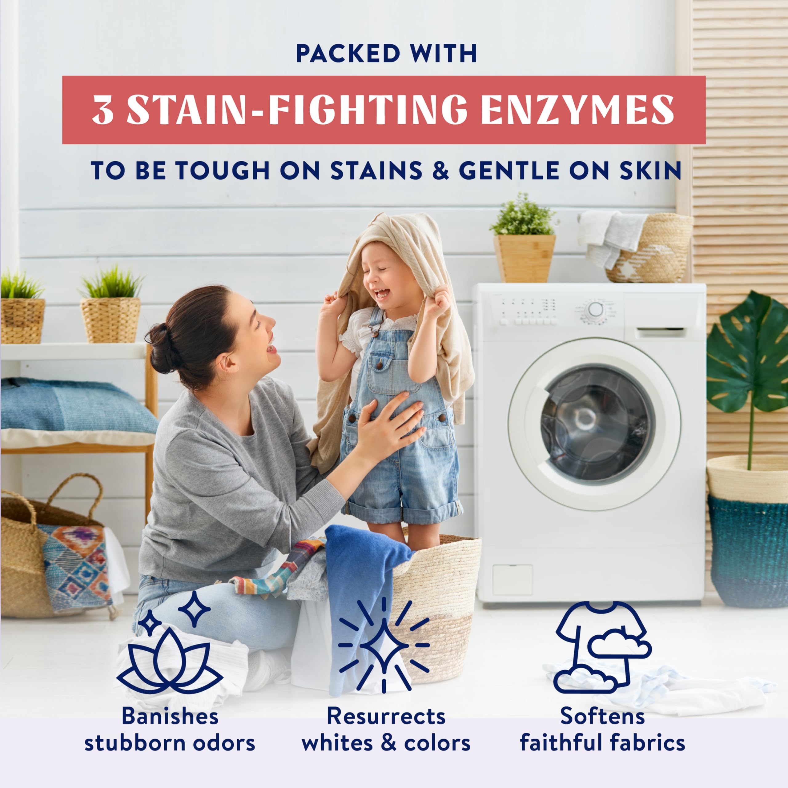 Ultra Concentrated Liquid Laundry Detergent Soap, 64 loads (32 oz), Long Lasting Scent, 90% Less Plastic, No Harsh Chemicals, Juniper Sandalwood, Defeats Stains & Odors, HE/Standard Compatible