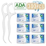 Dental Floss Picks High Toughness Toothpicks Sticks 6-Pack(300pcs) with Portable