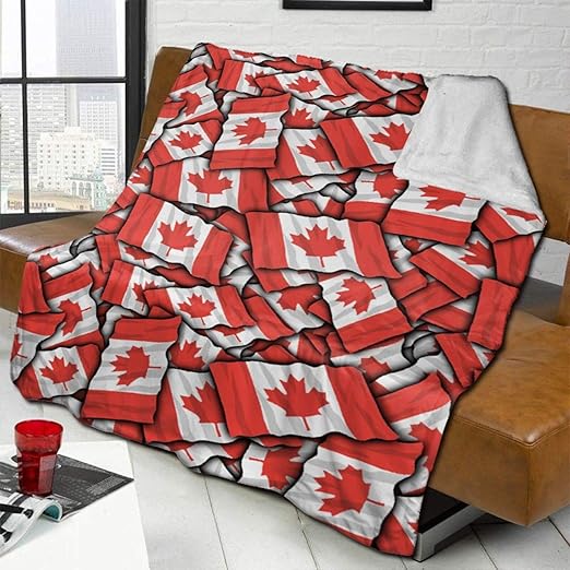 Amazon.com: VBMGHDDS Throw Blanket Canadian Flag Fleece Blanket Soft