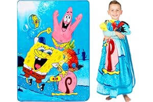 Franco Kids Bedding Super Soft Plush Micro Raschel Blanket, 62 in x 90 in, Spongebob Squarepants, Multicolour, Prints May Vary