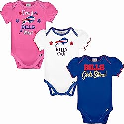 Gerber Baby Girl's NFL 3 Pack Short Sleeve Onesie