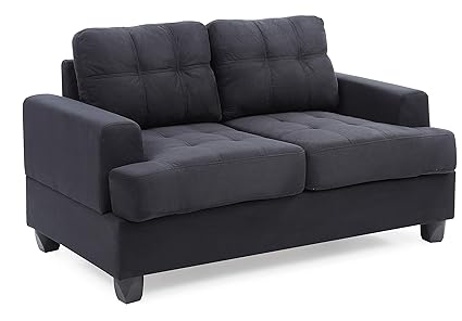 Amazon Com Glory Furniture Upholstered Love Seat Black Suede