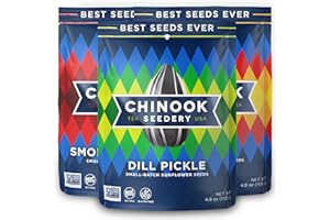 Chinook Seedery Roasted Sunflower Seeds - Jumbo Seeds Keto Snacks - Best For Snack Packs - Gluten Free, Non GMO Snack Food Gifts - 4 Ounce (Pack of 3) - Lawnmower Variety Pack