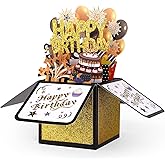 Happy Birthday 3D Pop Up Card, Colorful Pop Up Box with Envelope & Greeting Creative Birthday Gifts Box Cool Card for Men Women