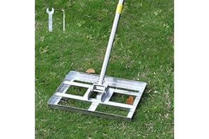 SURMOUNT WAY SurmountWay Lawn Leveling Rake, 17X10inch Lawn Leveler with 5FT Adjustable Handle, Heavy Duty&Durable Yard Leveling Rake with Stainless Steel Pole, Lawn Leveling Tool for Garden/Backyard/Golf/Lawn