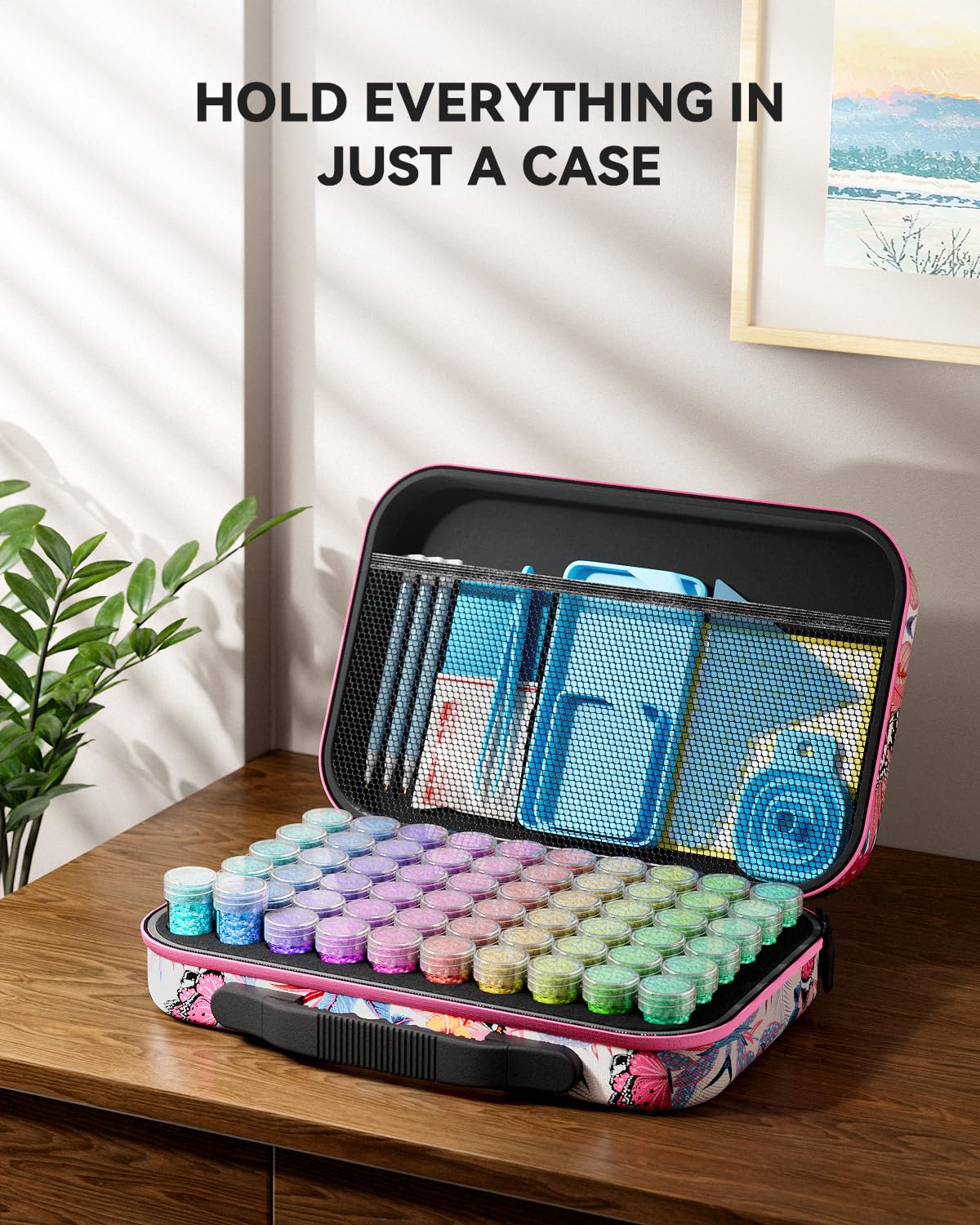 ARTDOT 60 Slots Storage Container for Diamond Art Kits for Adults,Portable Bead Storage Boxes for Diamond Painting Accessories and Tools