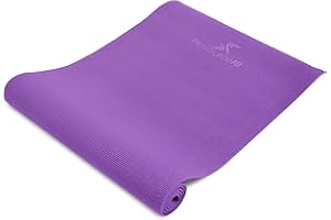 ProsourceFit Original Yoga Exercise Mat ¼” (6mm) Thick for Comfort and Stability with Carrying Straps, Non Slip –Multiple Colors