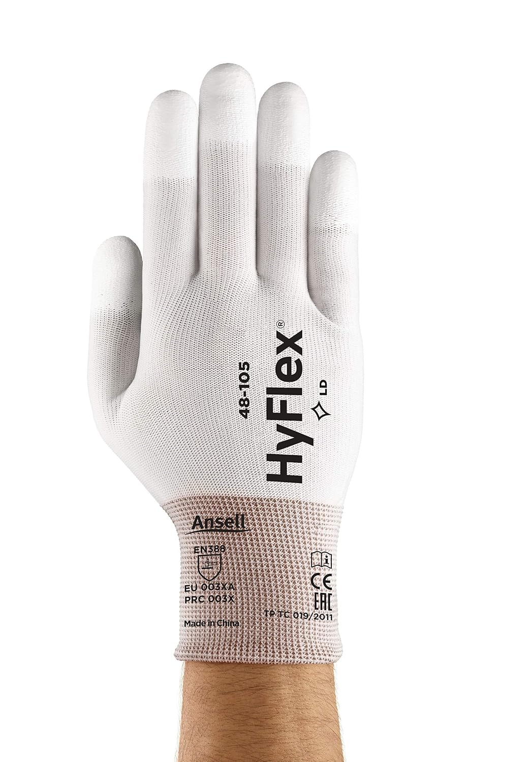 Ansell SensiLite 48-105 Multi-purpose gloves, mechanical protection, White, Size 6 (Pack of 12 pairs)