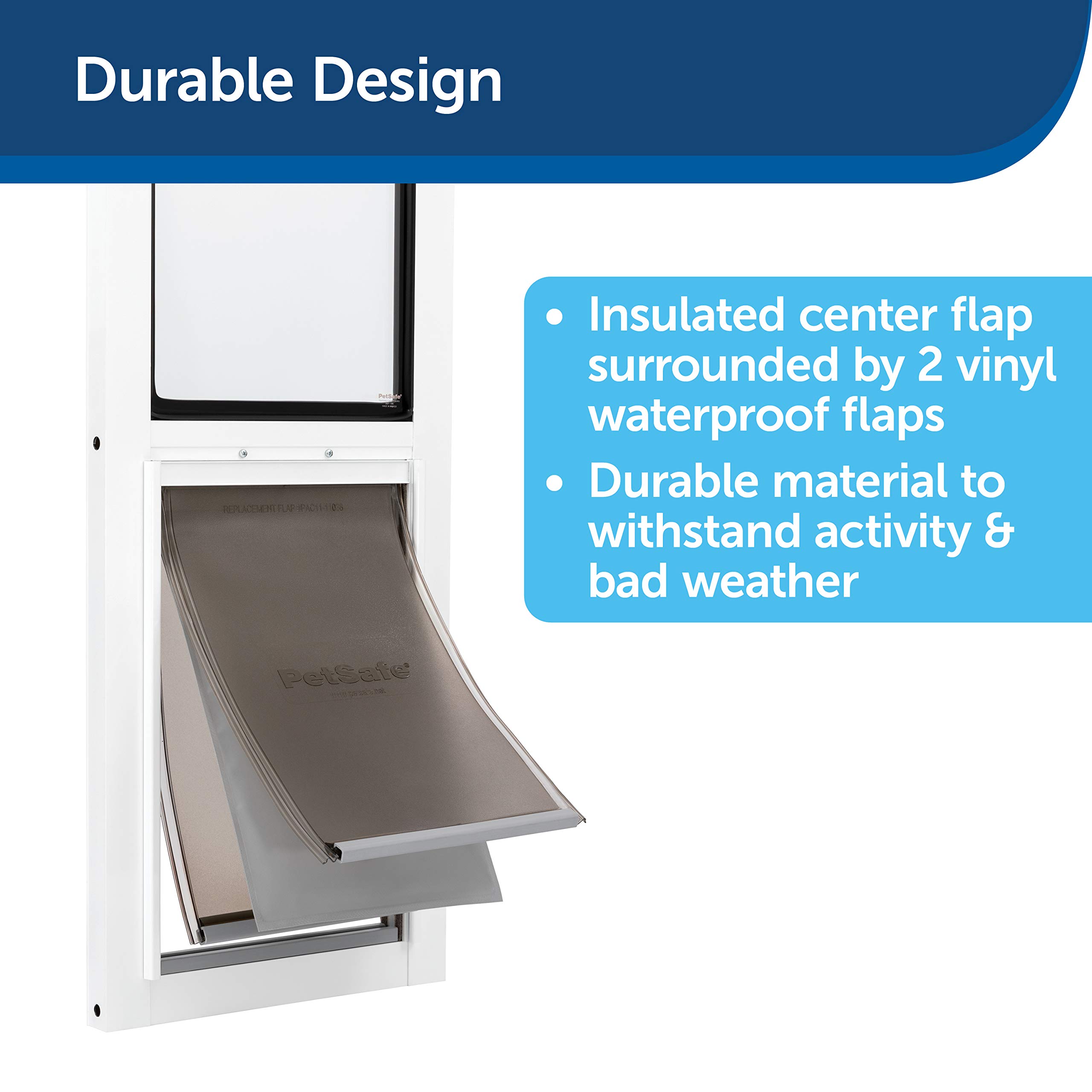 PetSafe Extreme Weather Sliding Glass Pet Door Replacement Flaps – Energy Efficient – Size Medium – Compatible Extreme Weather Sliding Glass Pet Door for Dogs and Cats