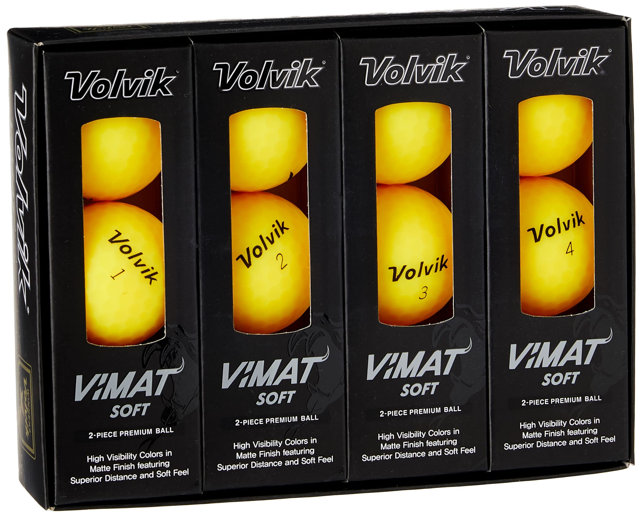 Volvik Unisex's Vimat Golf Ball, Yellow, one size