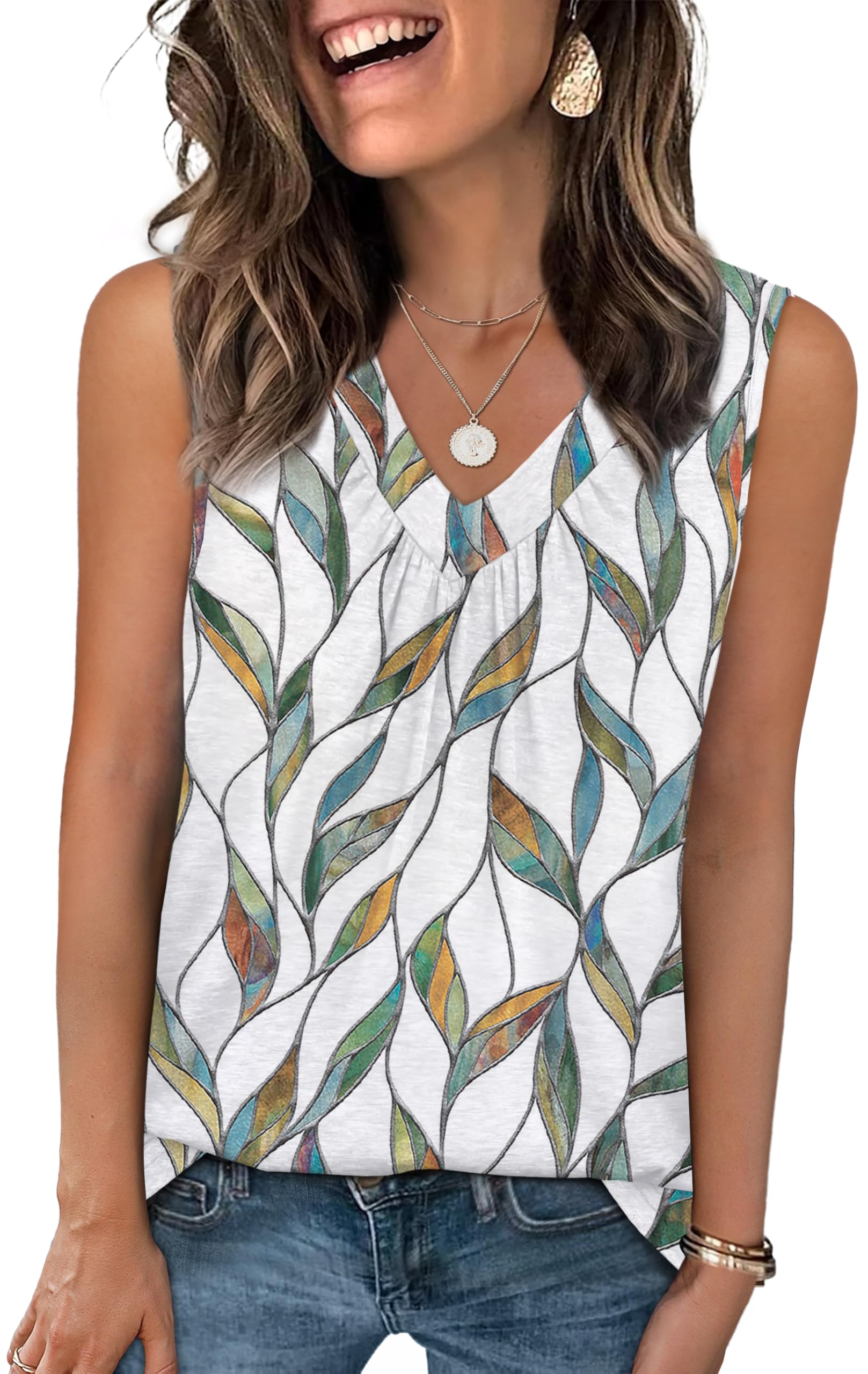 OFEEFAN Women's Tank Tops Plus Size Tops for Women